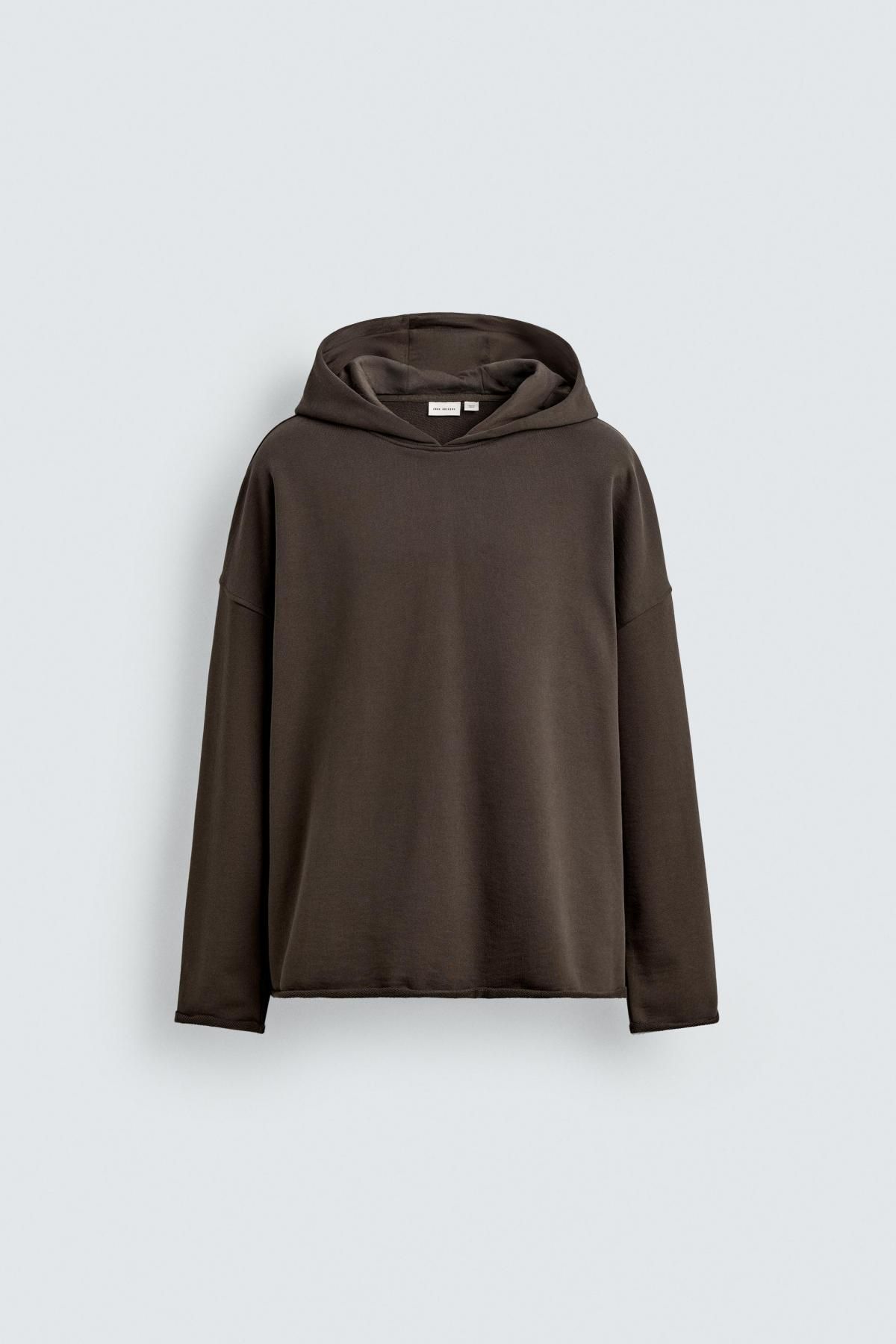 자라 릴랙스핏 코튼 후드 스웨트셔츠 4087/381 BROWN - 상품 이미지
