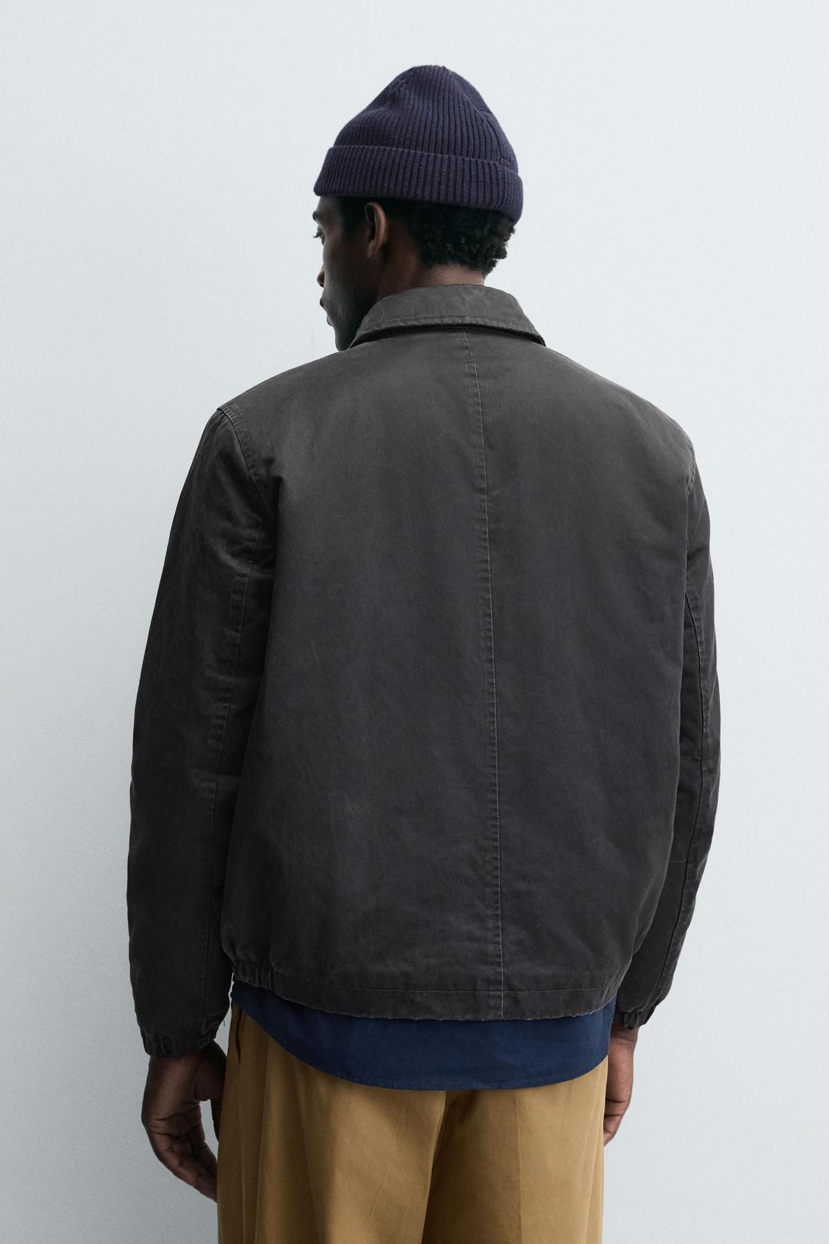 자라 테크니컬 왁스드 마감 블루종 재킷 6318/255 DARK GREY - 상세 이미지 4