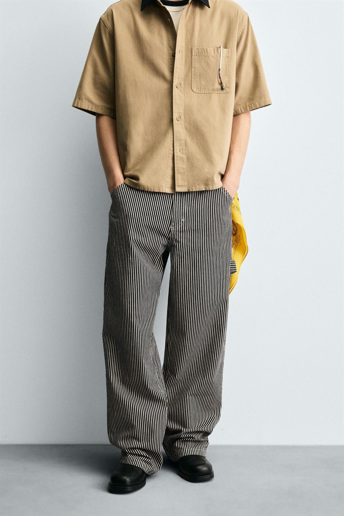 자라 스트라이프 배기핏 테크니컬 카펜터 데님 팬츠 1300/315 BLUE - 상세 이미지 3