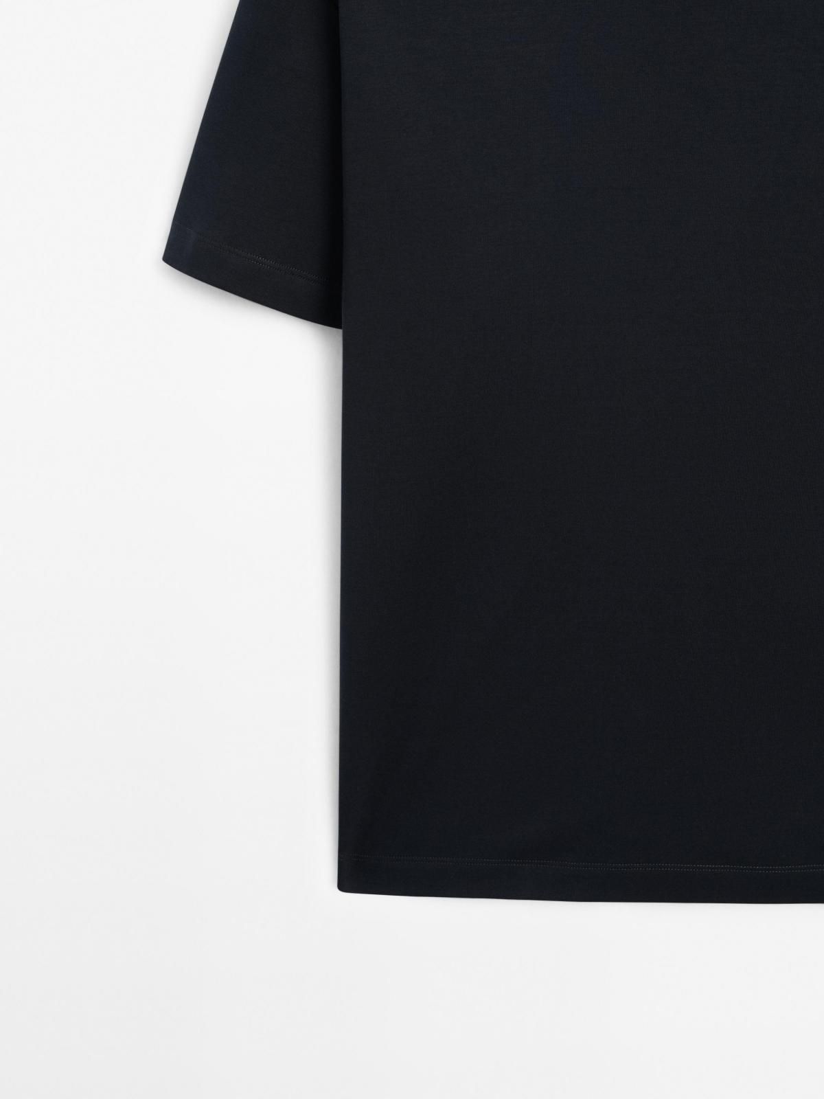 마시모두띠 100 코튼 베이직 미디엄웨이트 블랙 반팔 티셔츠 1418/212 NAVY BLUE - 상세 이미지 4