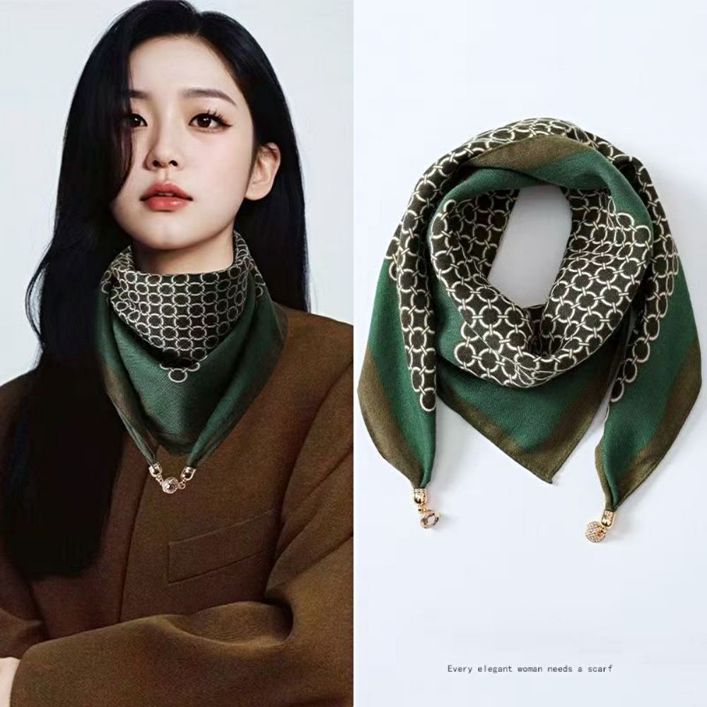 1+1 간절기 자석 엄마 중년여성 스카프 마그네틱 봄 사각 4종 - 상세 이미지 5