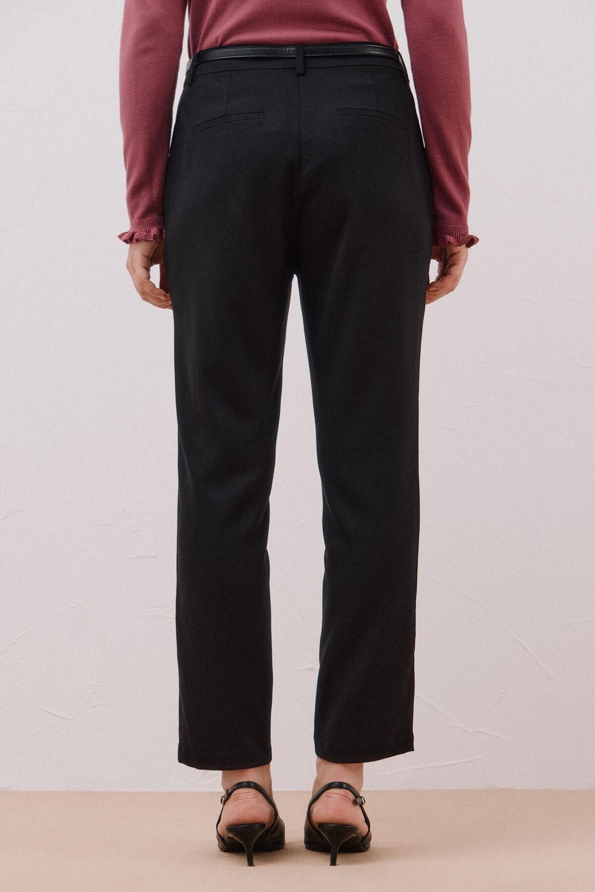 꼬르떼피엘 클래식 벨트 슬림핏 정장 팬츠 6142019 NEGRO - 상세 이미지 4
