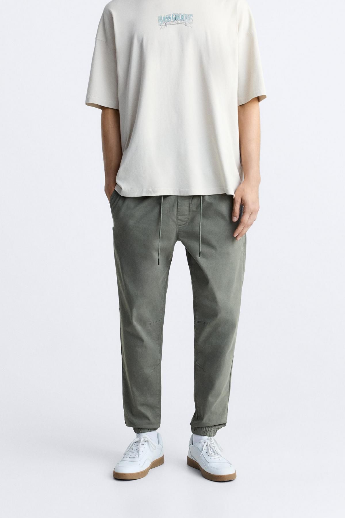 자라 페이드 조거 웨이스트 팬츠 6786/350 KHAKI - 메인 이미지