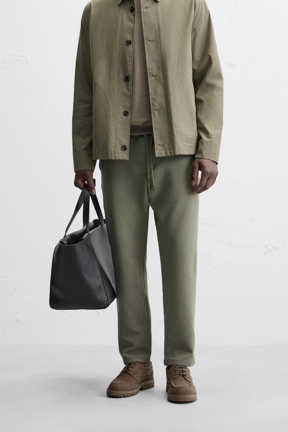 자라 컴포트핏 조거 웨이스트 팬츠 7484/303 LIGHT KHAKI - 상세 이미지 3
