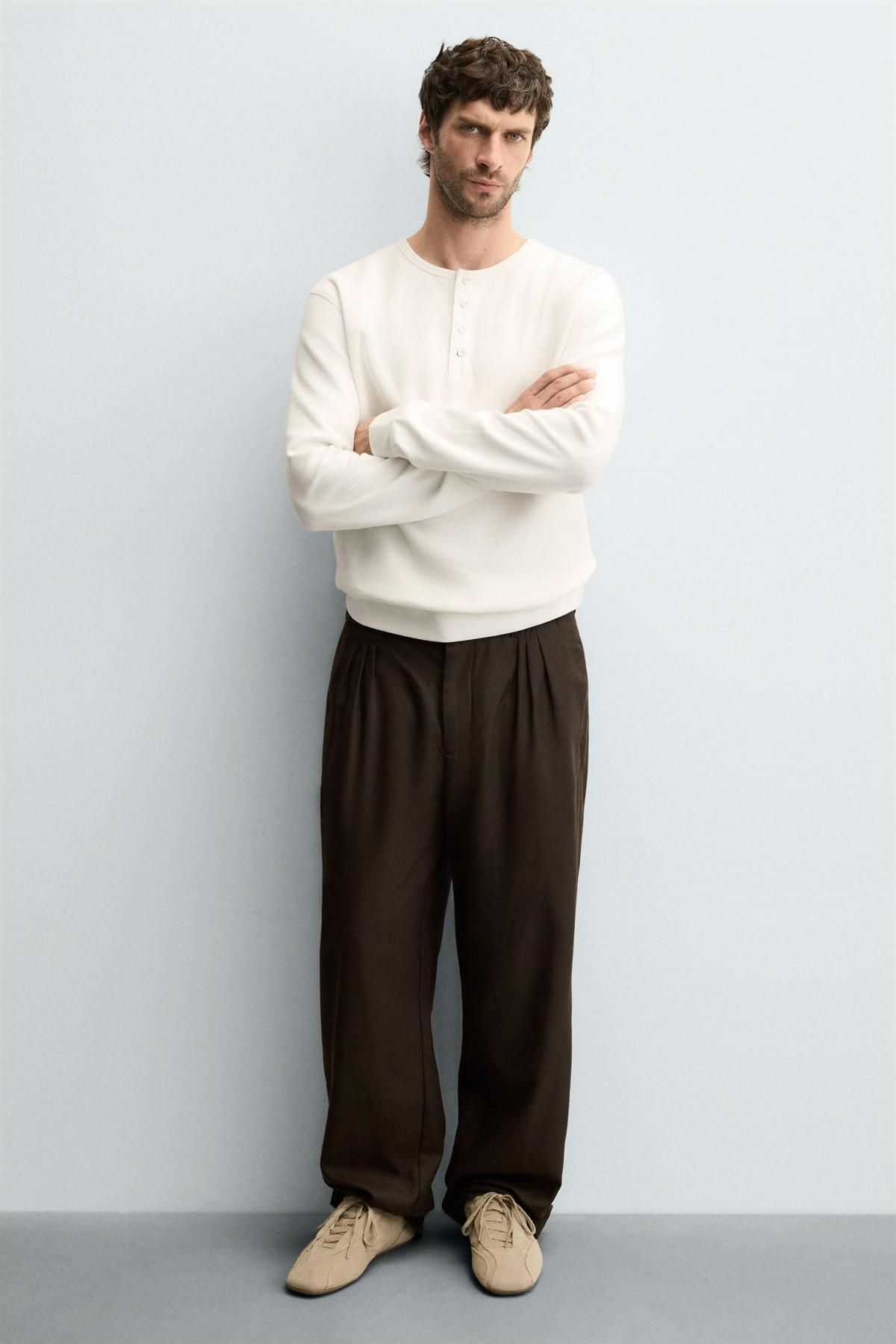 자라 레트로 울트라씬솔 스웨이드 레더 스니커즈 2237/620 SAND BROWN - 상세 이미지 3