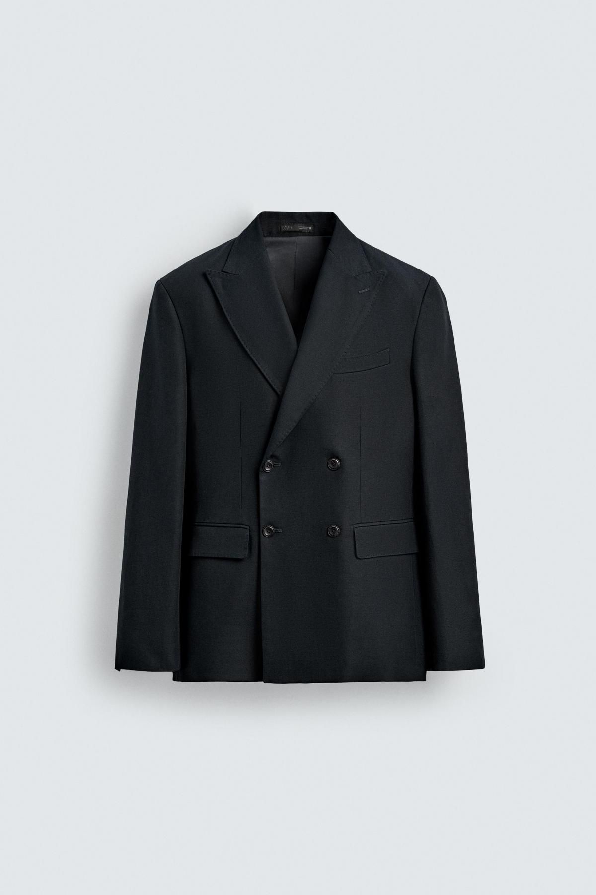 자라 테크니컬 더블브레스트 테일러드 블레이저 5818/371 NAVY - 메인 이미지