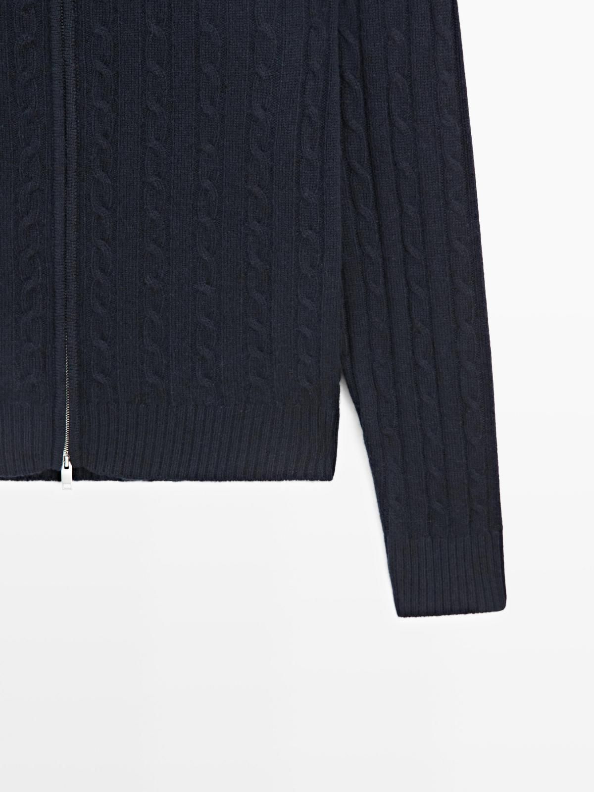 마시모두띠 프리미엄 울 케이블 니트 집업 가디건 1087/222 NAVY BLUE 이미지 8