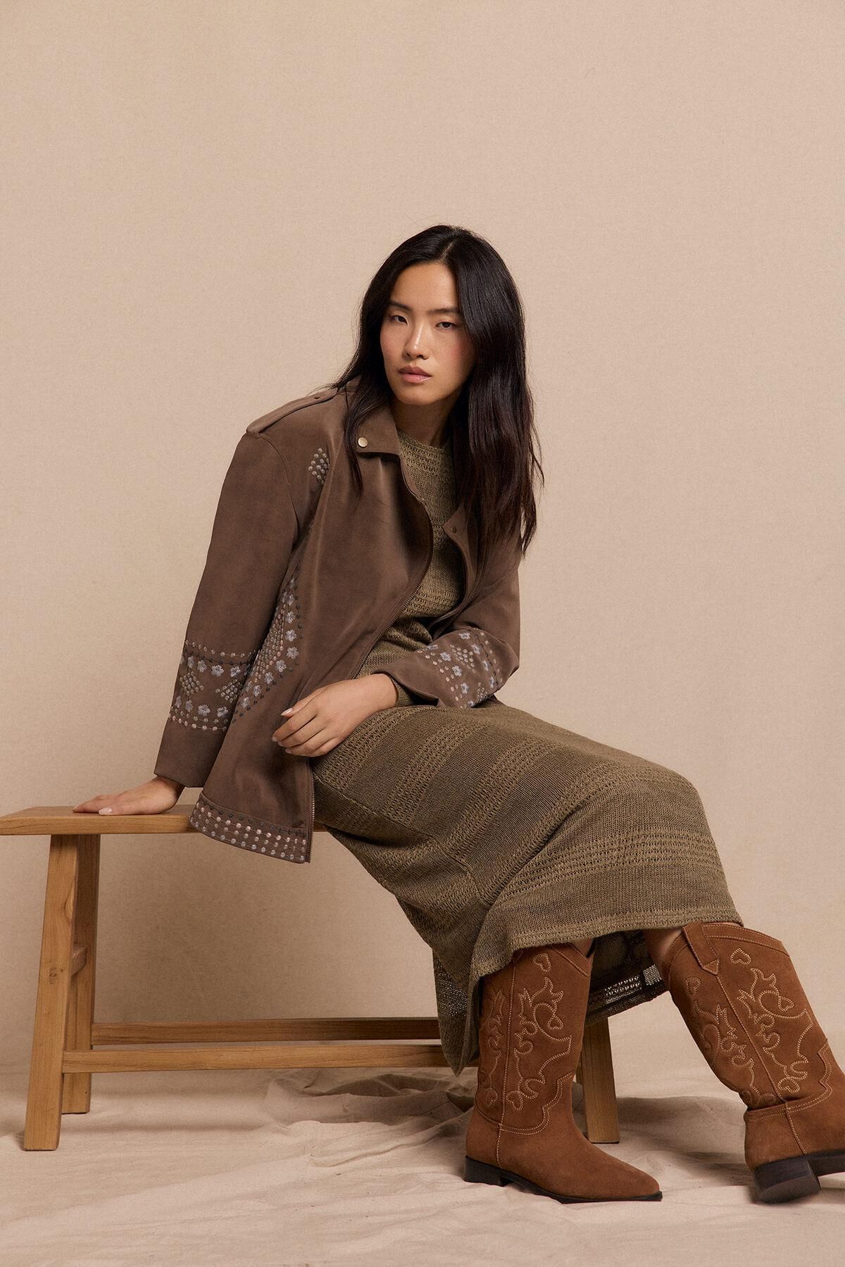 슬로우러브 테크니컬 스웨이드 라이더 자켓 6432504 BEIGE - 상세 이미지 2