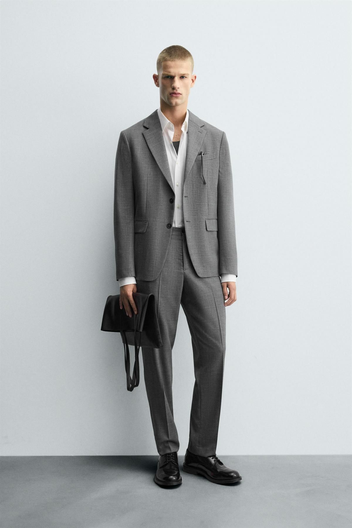 자라 클래식 체크 테일러드 수트 블레이저 5746/433 GREY MARL - 상세 이미지 2
