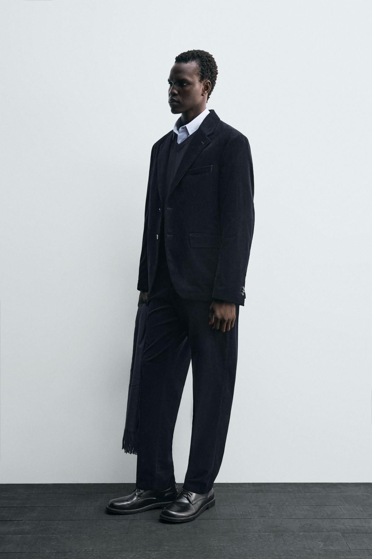 자라 테크니컬 코듀로이 수트 정장 팬츠 4410/321 NAVY BLUE - 상세 이미지 4