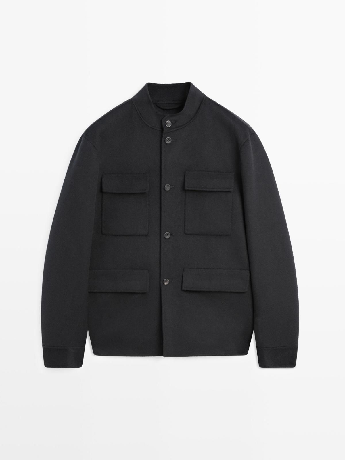 마시모두띠 울블렌드 스탠드카라 포켓 가디건 재킷 2841/382 NAVY BLUE - 메인 이미지