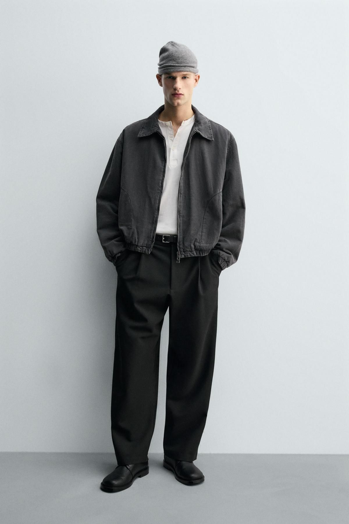 자라 테크니컬 패디드 봄버 블루종 재킷 4470/384 GREY - 상세 이미지 2