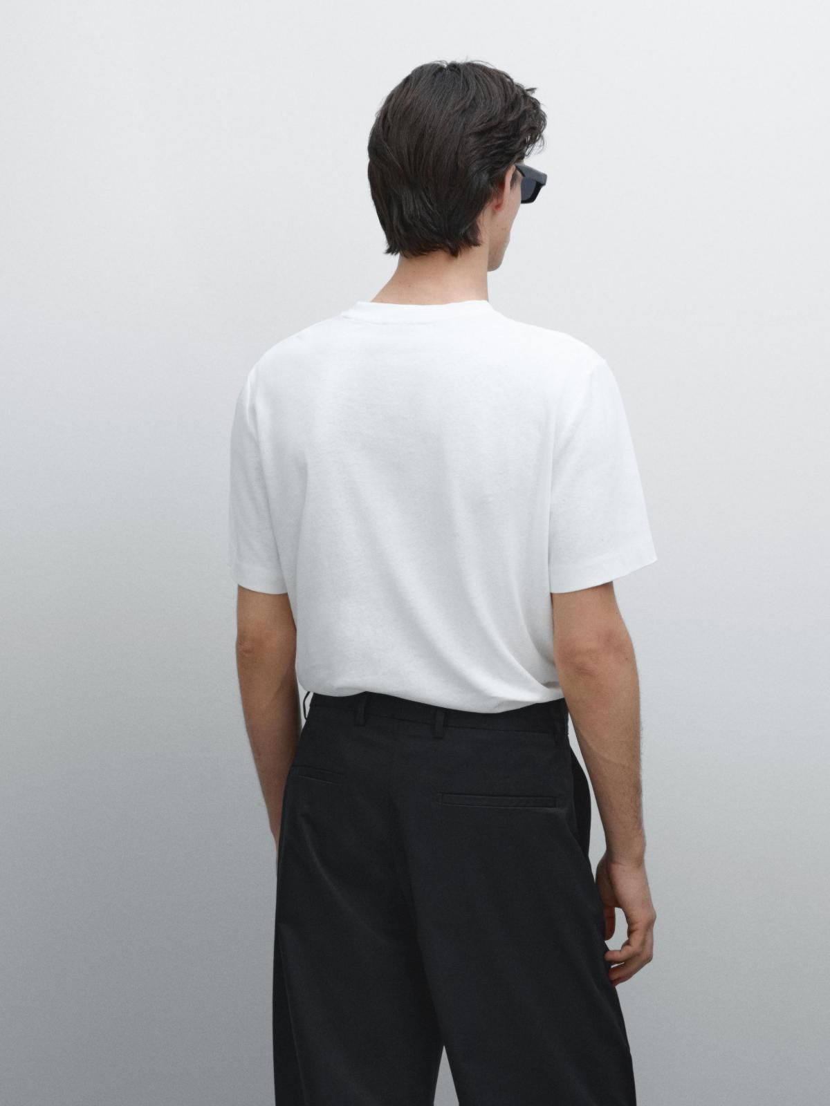 마시모두띠 린넨 혼방 크루넥 반팔 티셔츠 1412/242 OFF WHITE - 상세 이미지 3