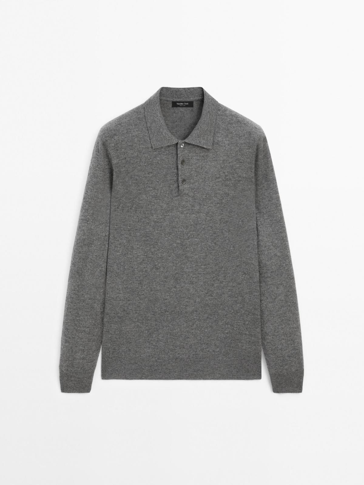 마시모두띠 테크니컬 울블렌드 그레이 니트 폴로 스웨터 1011/240 ANTHRACITE GREY - 상품 이미지