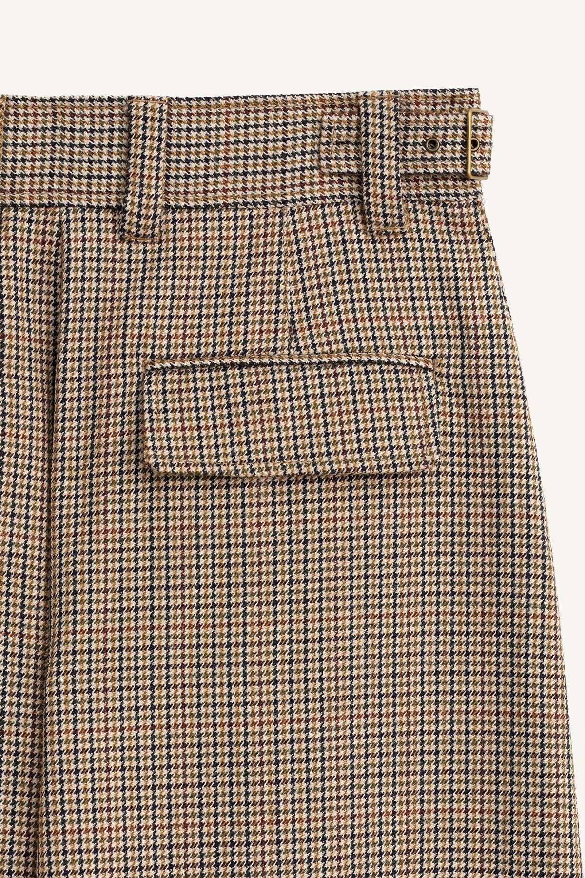자라 체크 울 와이드 슬랙스 팬츠 5800/044 BROWN 이미지 8