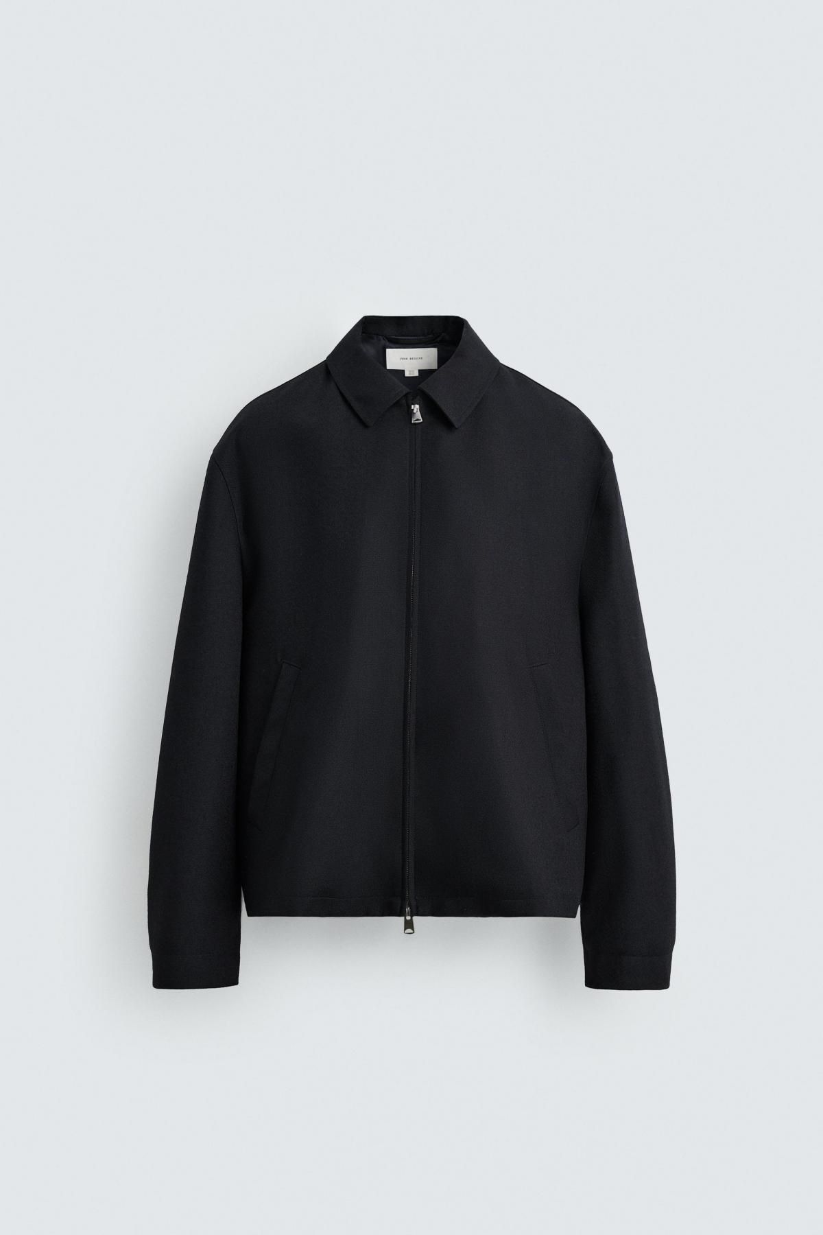 자라 테크니컬 울 집업 오버셔츠 5680/506 NAVY BLUE - 메인 이미지