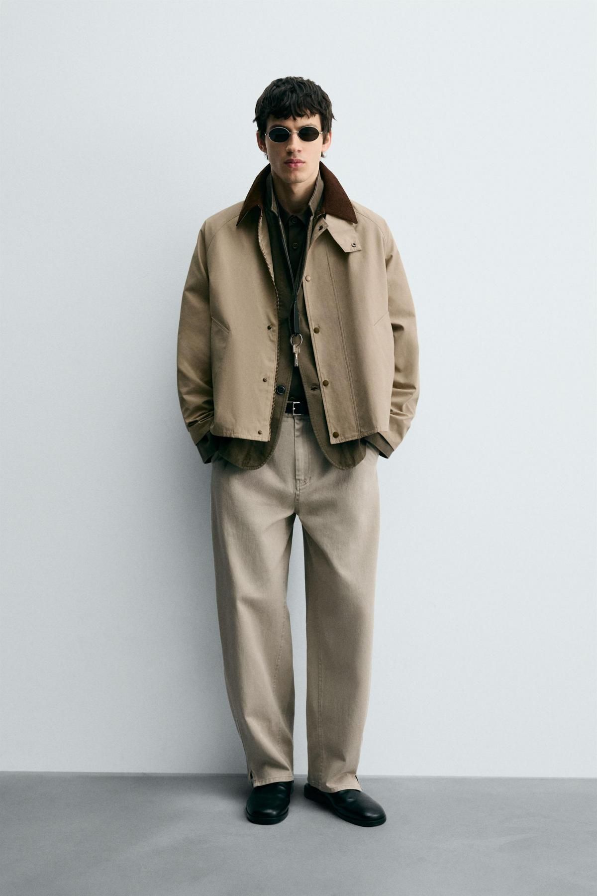 자라 테크니컬 배색카라 릴렉스핏 재킷 7380/220 BEIGE - 상세 이미지 2