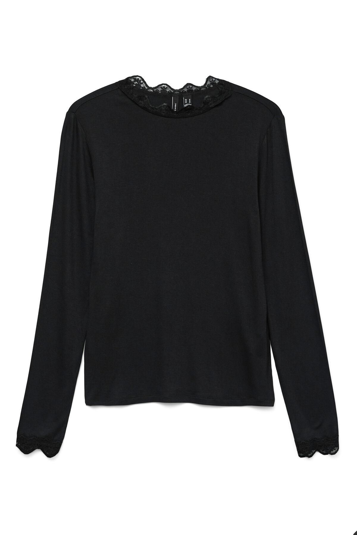 베로모다 레이스 블랙 긴팔 티셔츠 5880026 NEGRO - 상품 이미지