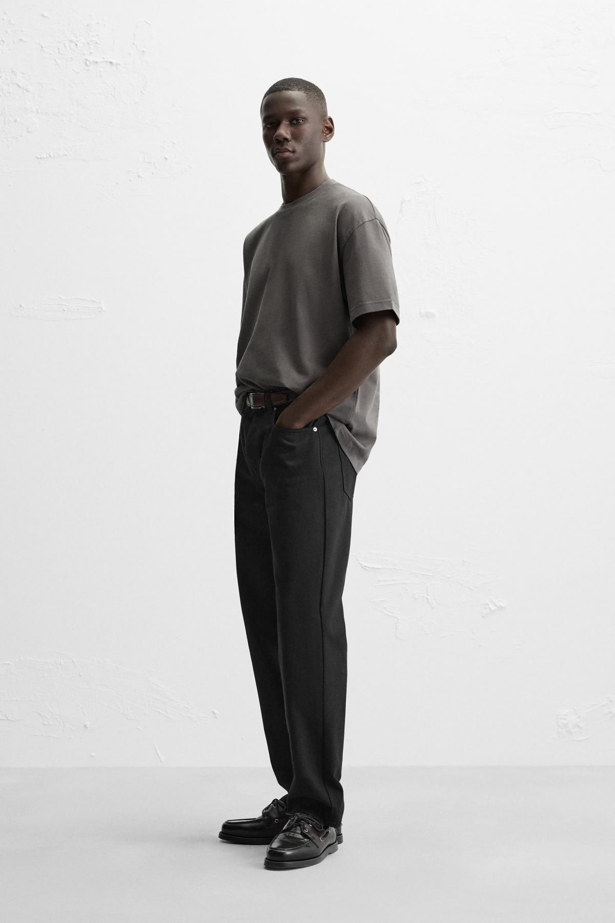 자라 베이직 헤비웨이트 티셔츠 1887/455 ANTHRACITE GREY - 상세 이미지 5