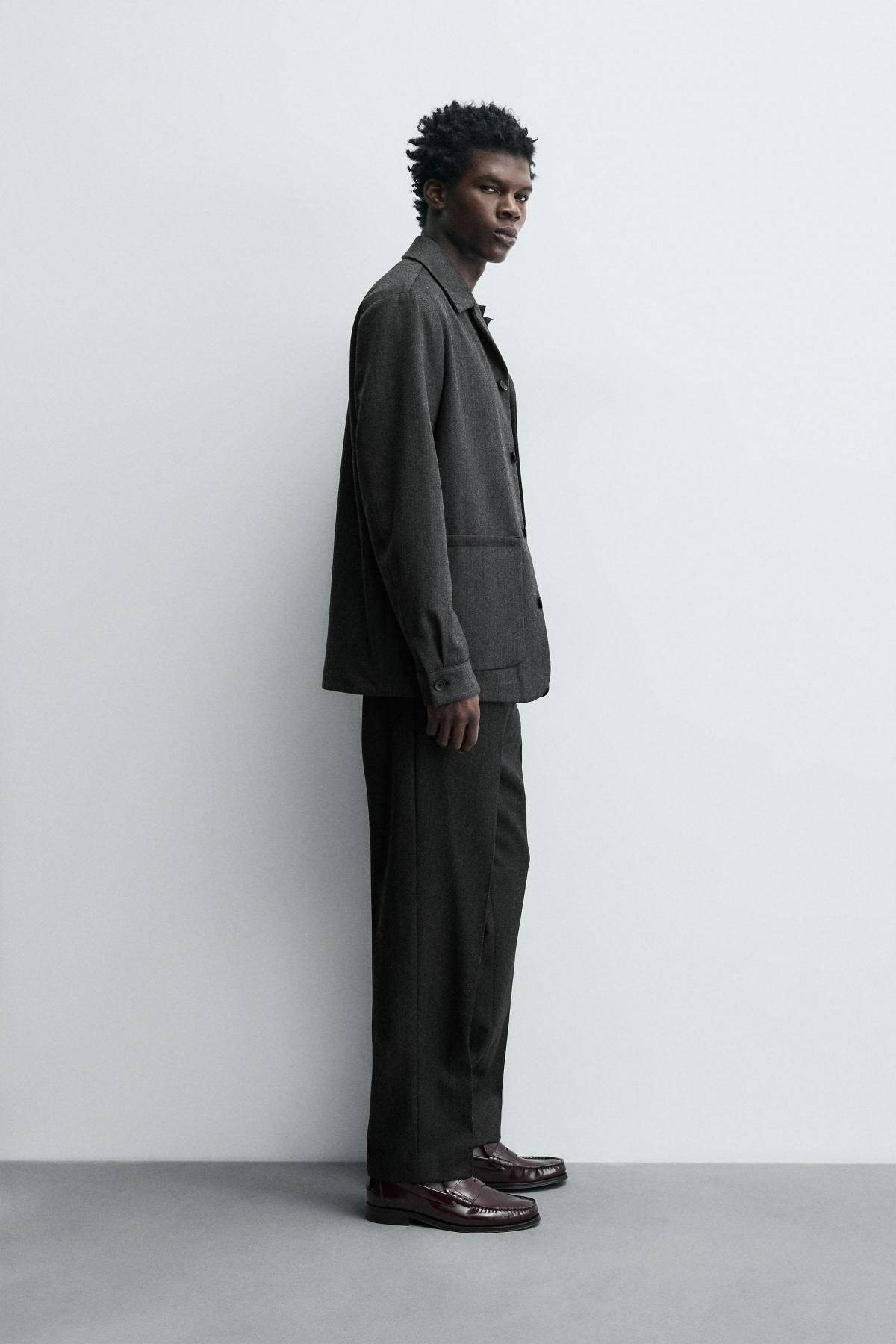 자라 프리미엄 울 테일러드 슬랙스 팬츠 6746/638 ANTHRACITE GREY - 상세 이미지 5