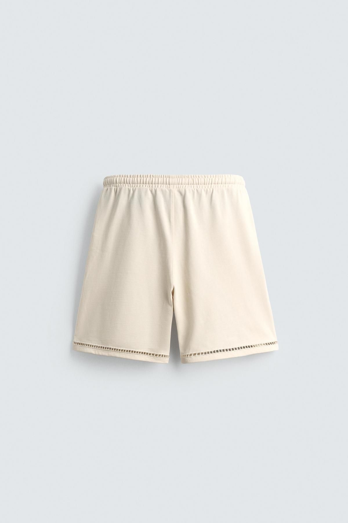 자라 컴포트 스트레치 버뮤다 반바지 5584/333 OYSTER-WHITE 이미지 7