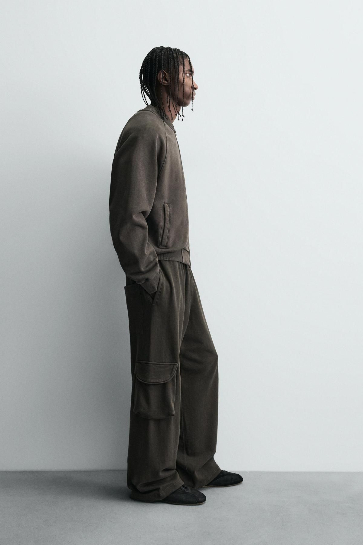 자라 워싱 코튼 블렌드 봄버 재킷 4729/306 BROWN - 상세 이미지 5