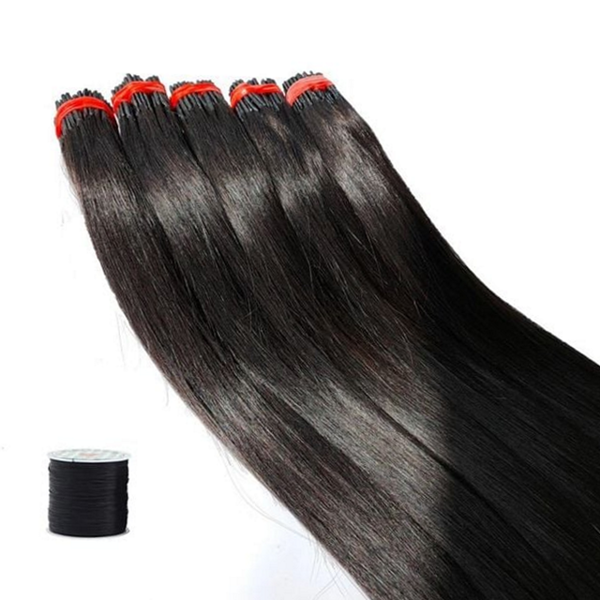 내추럴 실리콘 팁 붙임머리 생머리 붙임머리 가발 45cm 피스 인모 - 상품 이미지