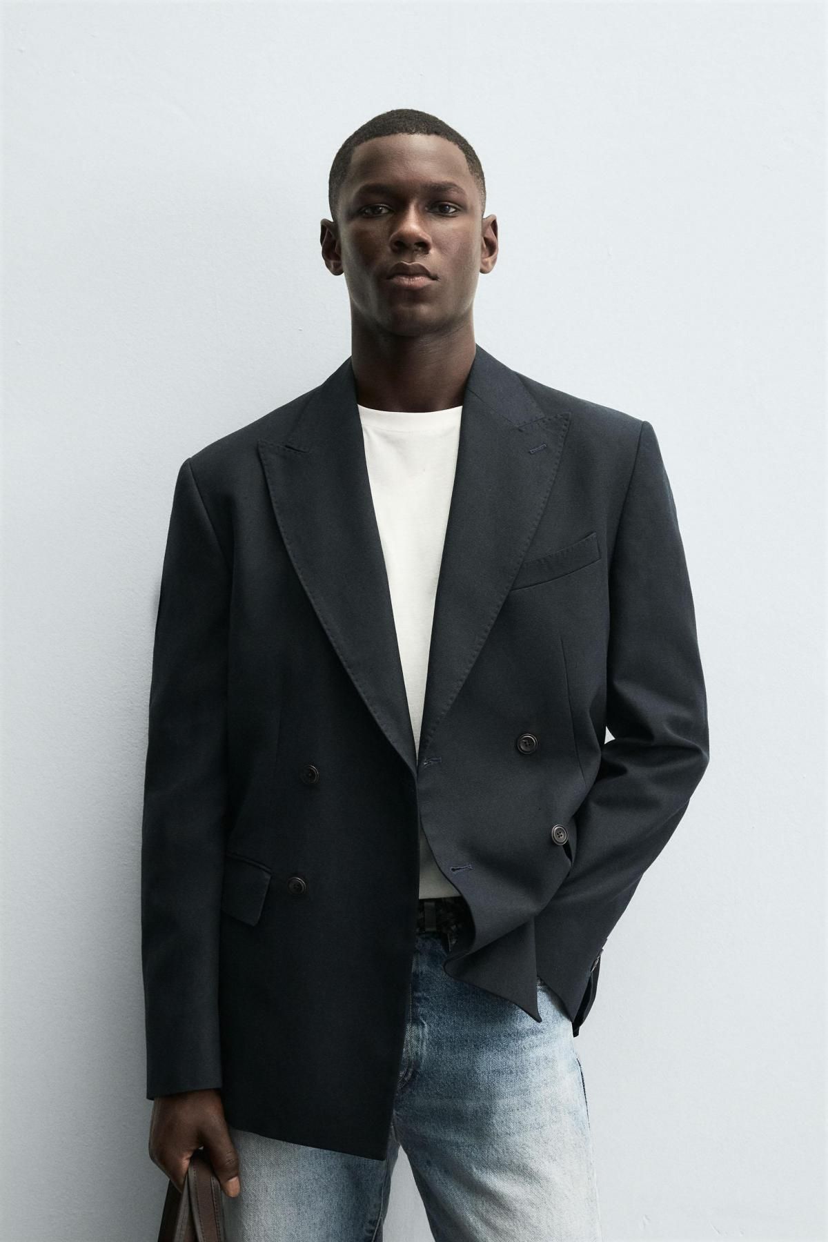 자라 테크니컬 더블브레스트 테일러드 블레이저 5818/371 NAVY - 상세 이미지 3