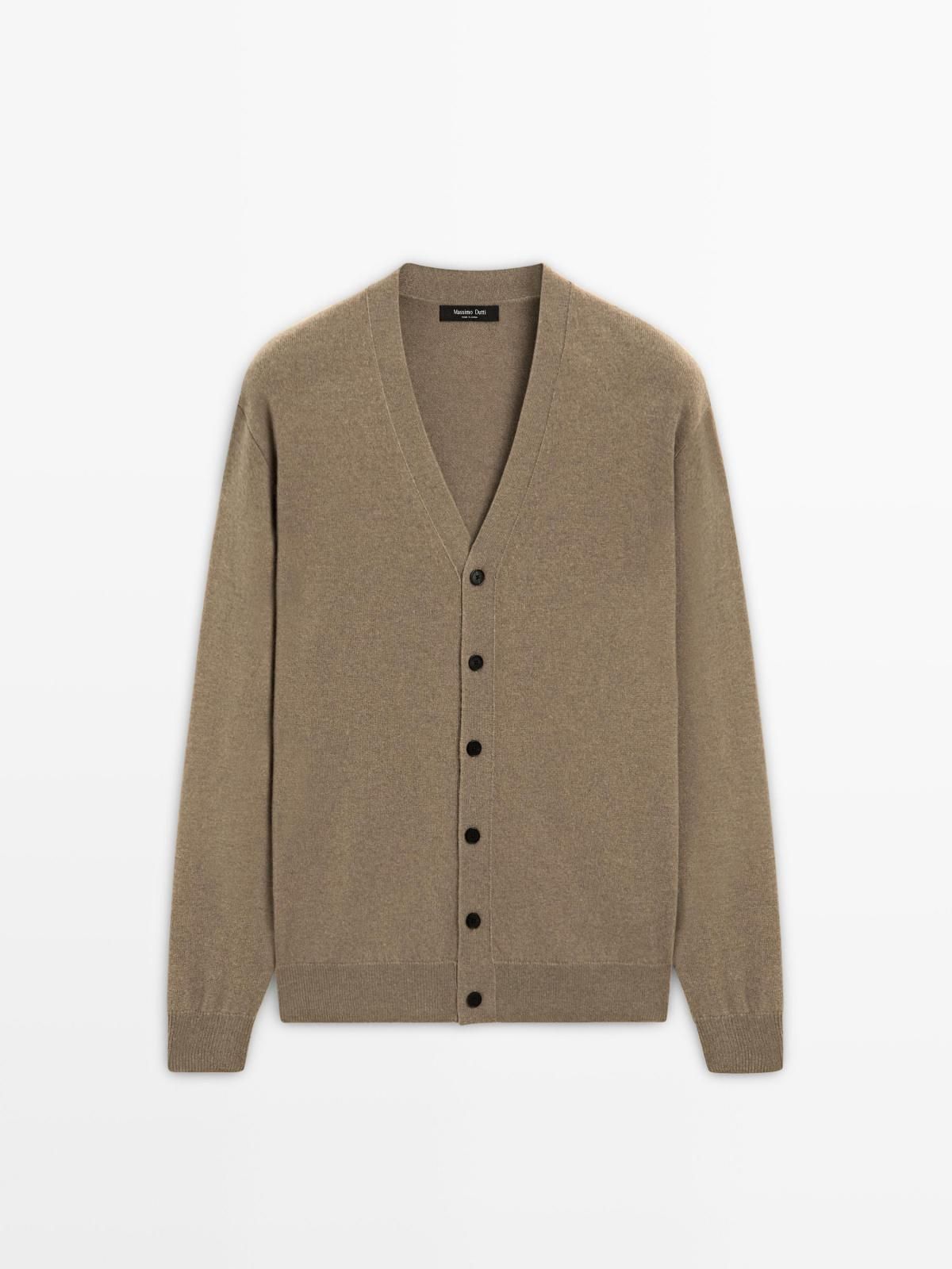 마시모두띠 울블렌드 브이넥 미니멀 가디건 1016/240 BEIGE - 상품 이미지