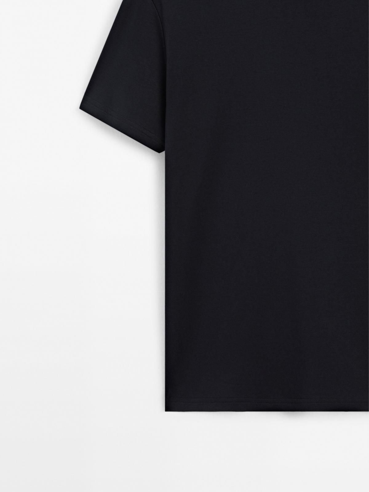 마시모두띠 프리미엄 머서라이즈드 코튼 반팔 티셔츠 1422/208 NAVY BLUE - 상세 이미지 4