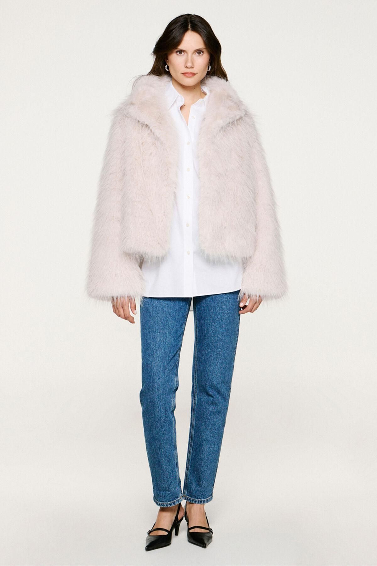 셀렉티드 페이크 퍼 크롭 자켓 6432557 BEIGE - 상세 이미지 2