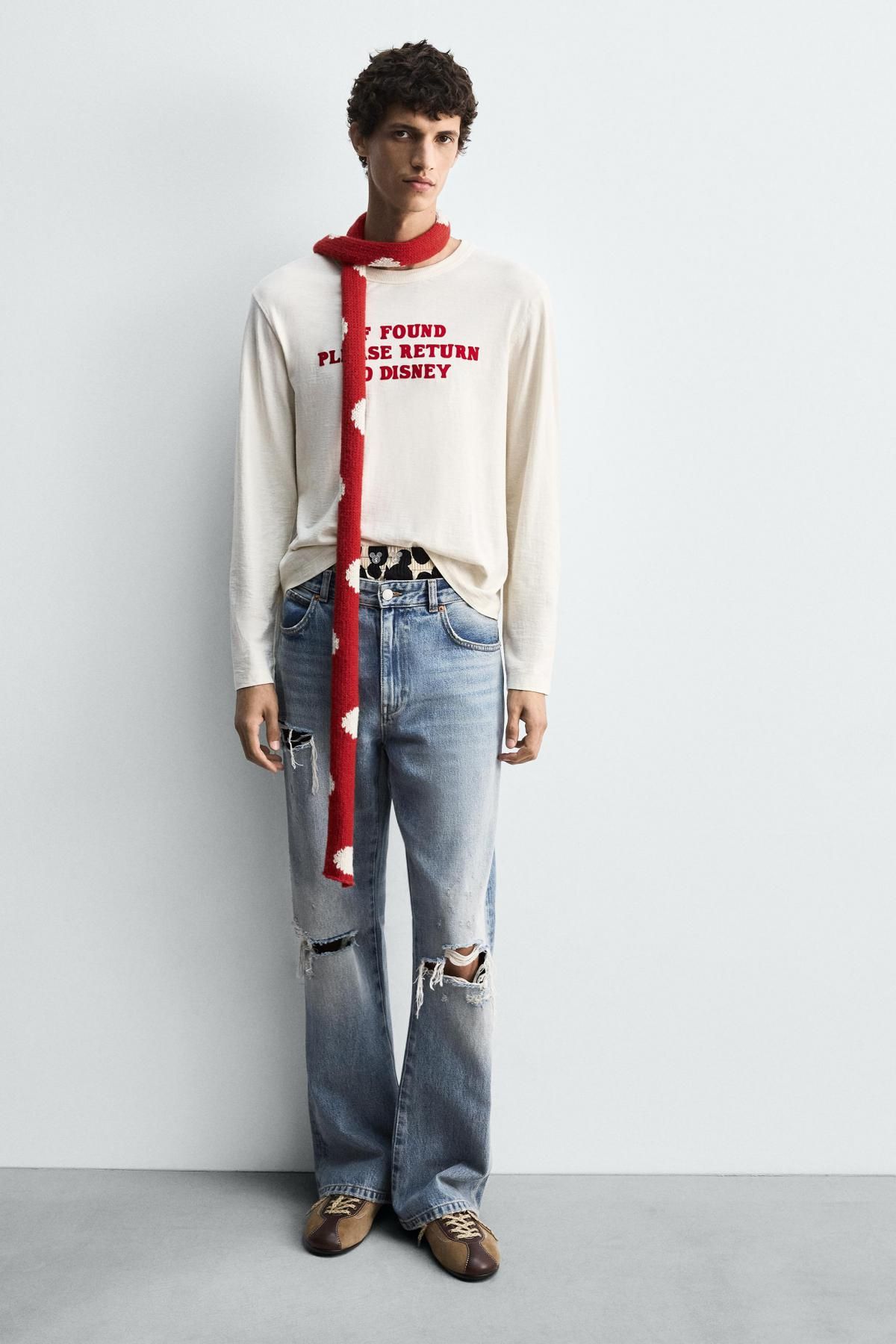 자라 스플릿 스웨이드 레더 스니커즈 X 해리 램버트 디즈니 2271/620 SAND BROWN - 상세 이미지 2