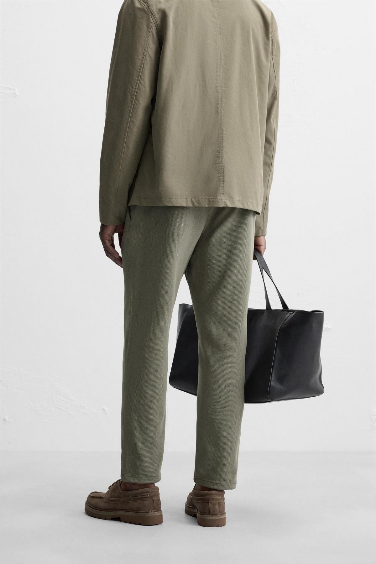 자라 컴포트핏 조거 웨이스트 팬츠 7484/303 LIGHT KHAKI - 상세 이미지 4