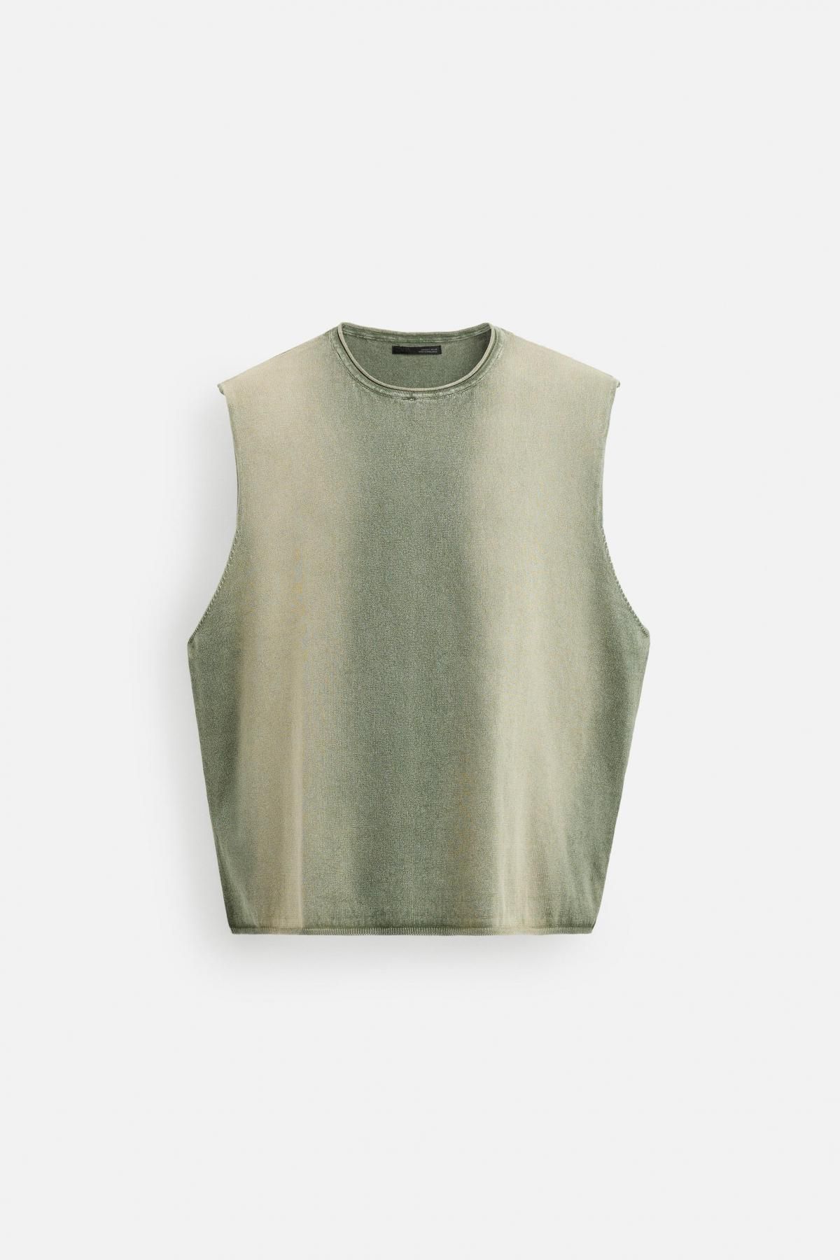 자라 워싱 코튼 니트 민소매 탑 3284/302 WASHED GREEN - 메인 이미지