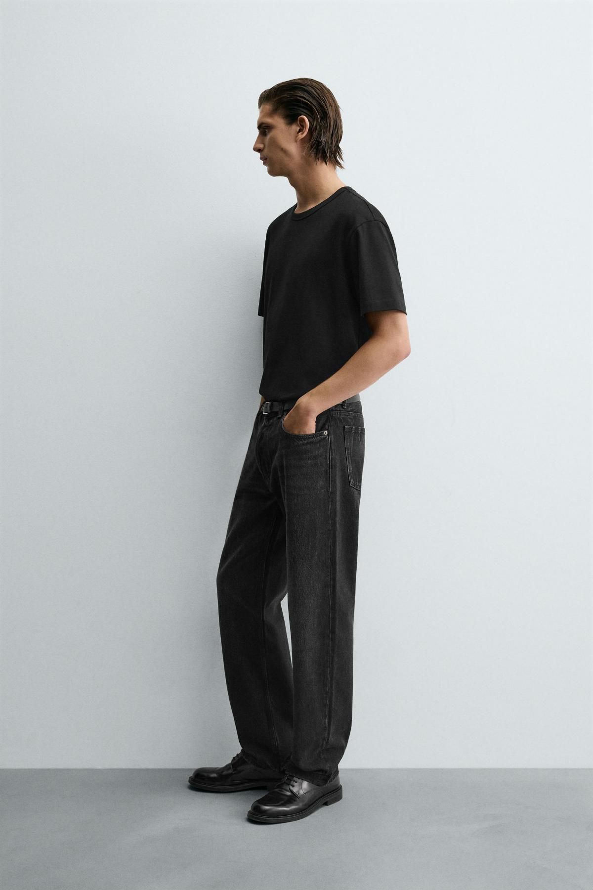 자라 테크니컬 블랙 스트레이트핏 데님 팬츠 8062/330 CHARCOAL - 상세 이미지 5