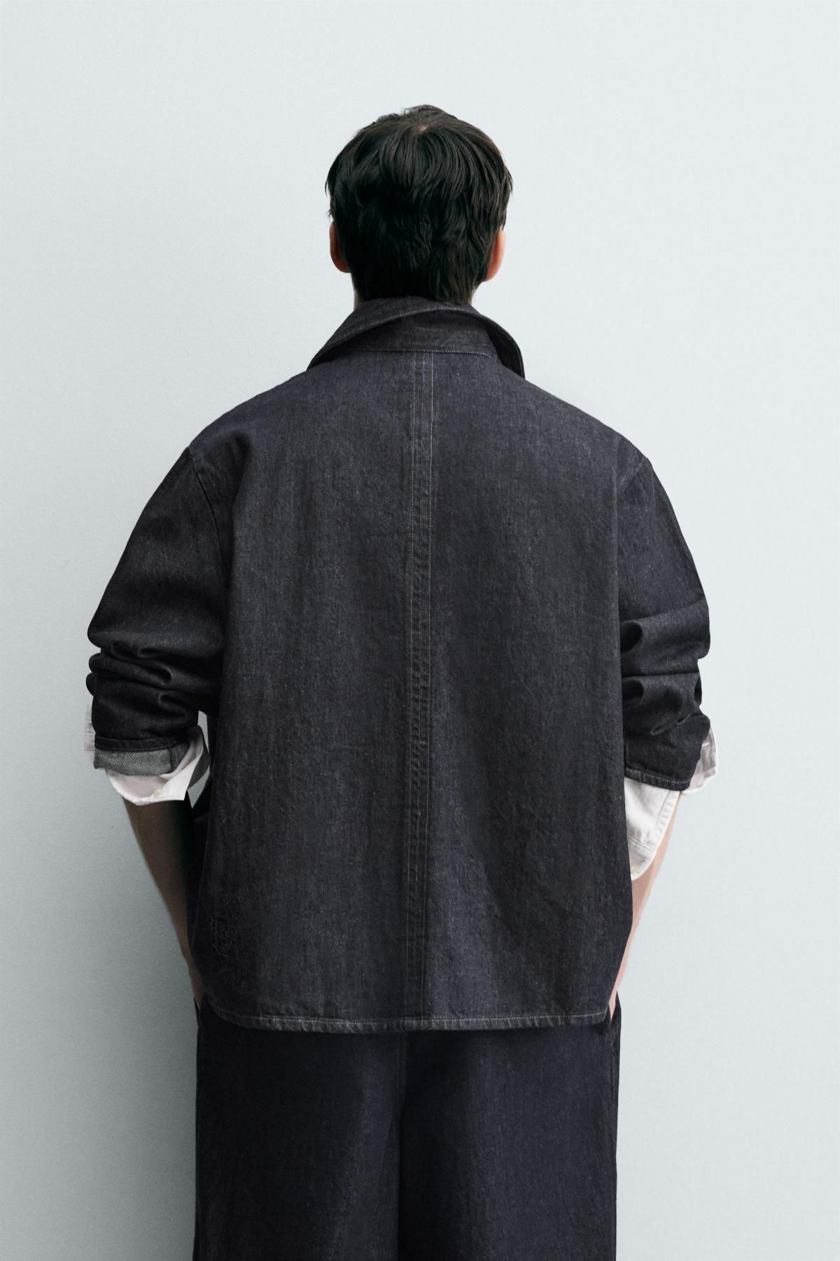 자라 릴렉스핏 테크니컬 데님 오버셔츠 1820/302 BLUE - 상세 이미지 4