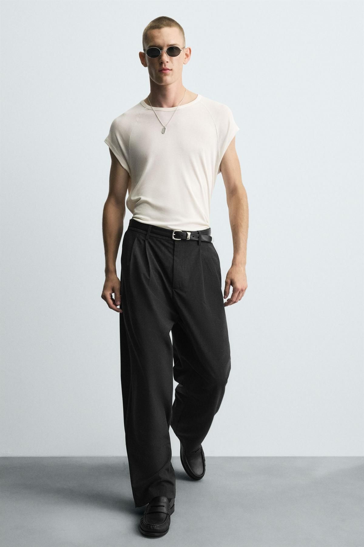 자라 테크니컬 플리츠 와이드 팬츠 5070/401 ANTHRACITE GREY - 상세 이미지 5