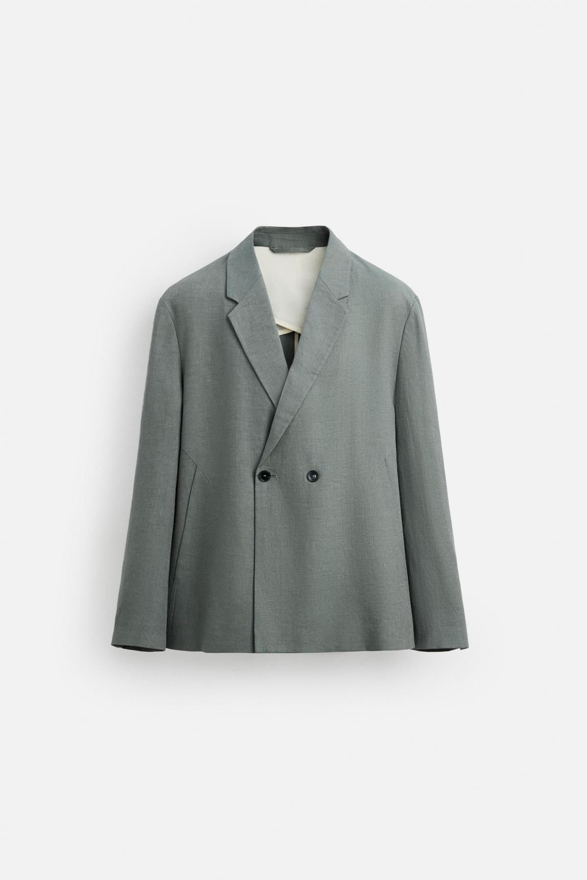 자라 리넨 더블브레스트 테일러드 재킷 0706/728 WASHED GREEN - 메인 이미지
