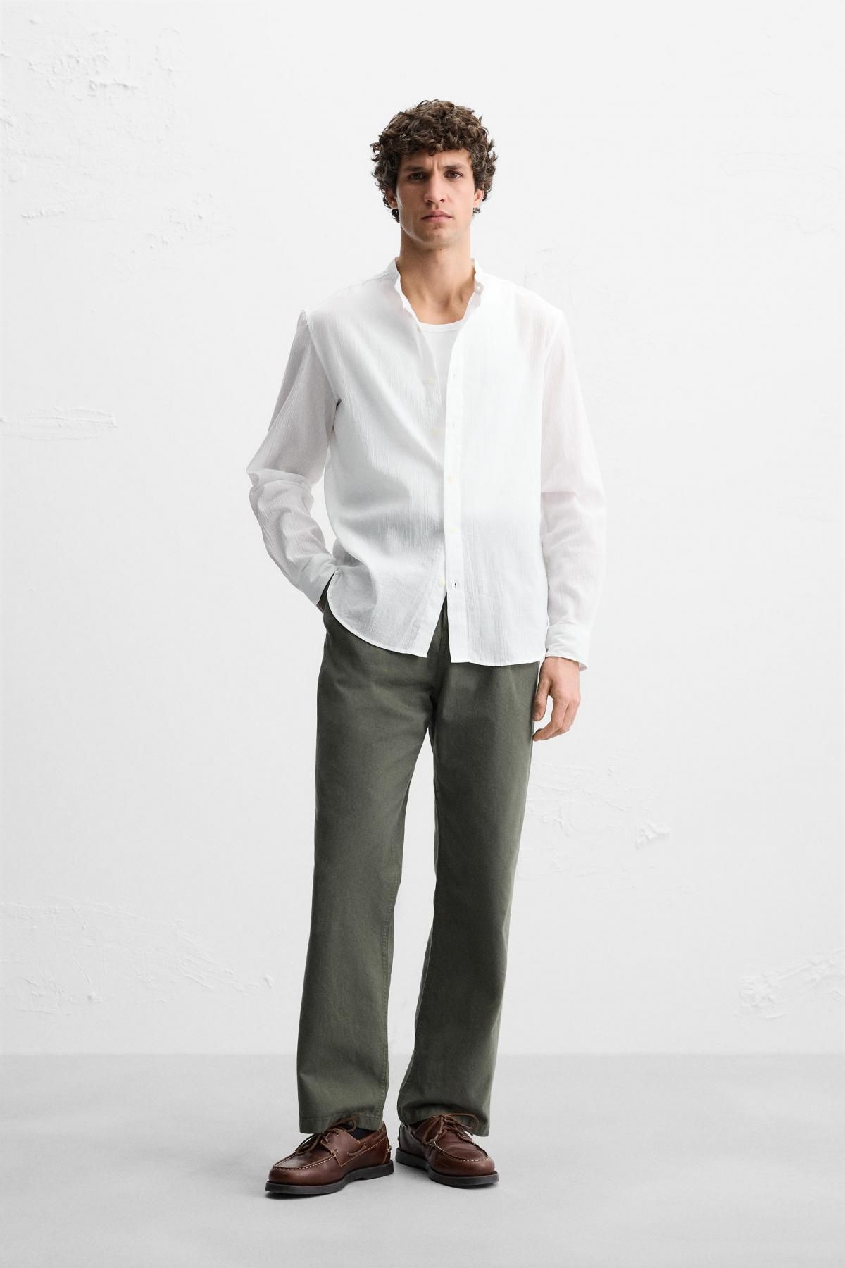 자라 링클 효과 긴팔 셔츠 6103/400 WHITE - 상세 이미지 2