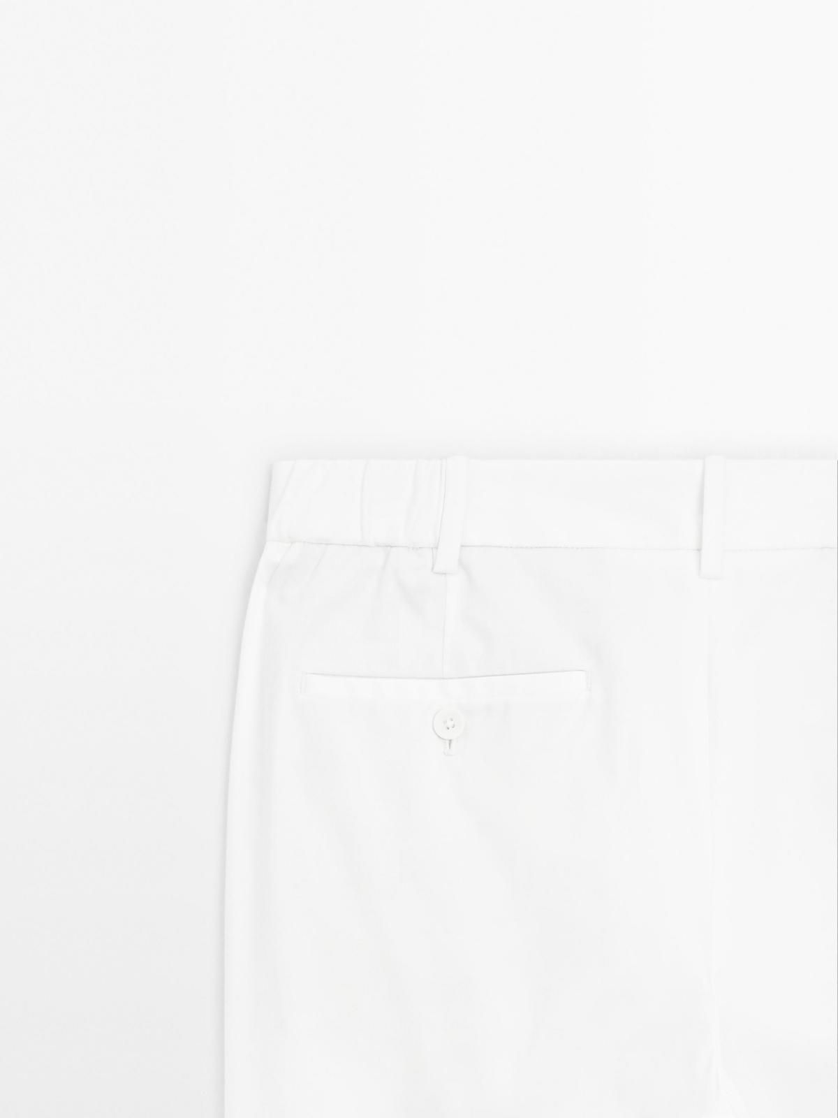 마시모두띠 코튼블렌드 슬림핏 테크니컬 슬랙스 팬츠 0021/007 WHITE - 상세 이미지 5