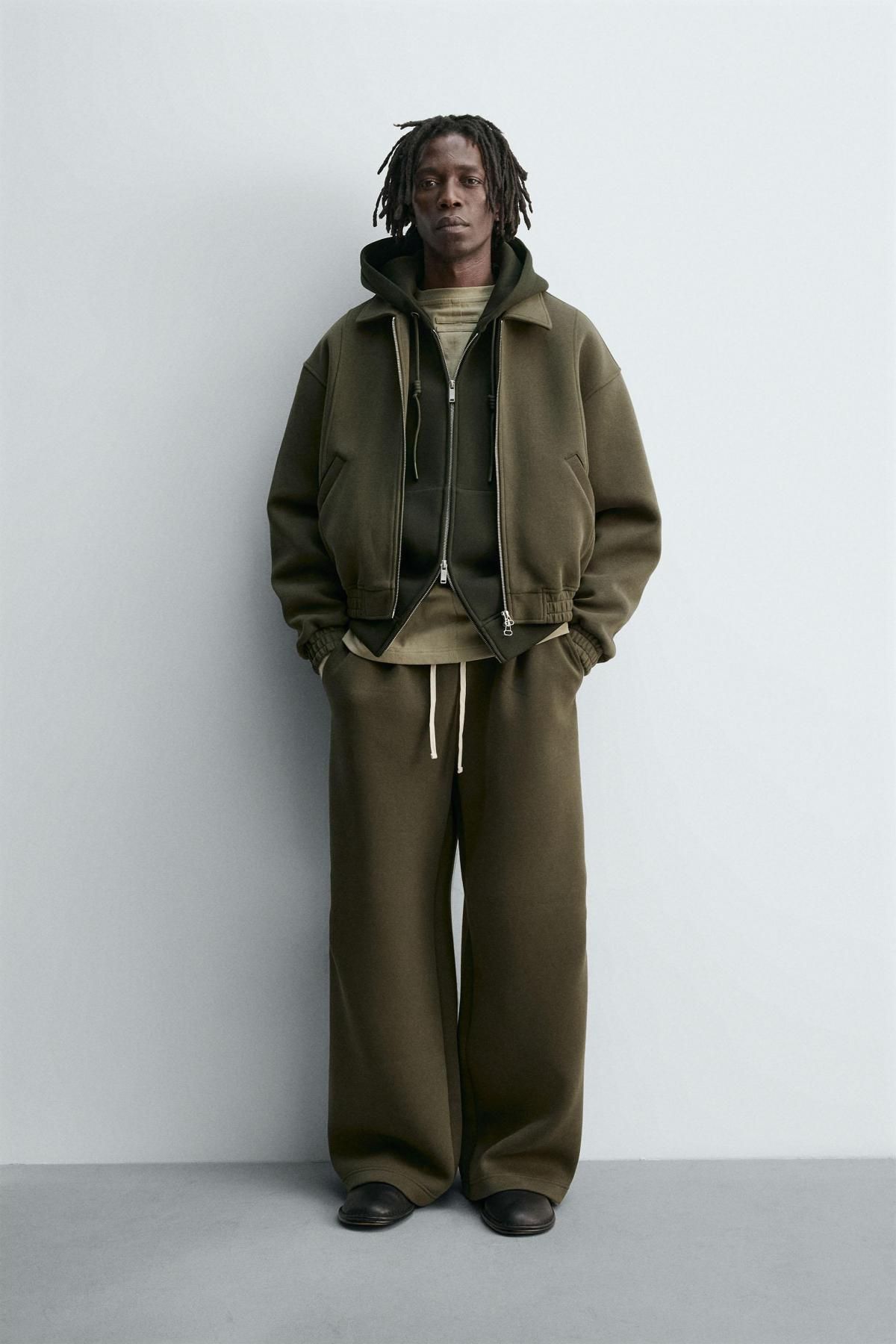 자라 테크니컬 네오프렌 박시핏 집업 재킷 6318/335 OLIVE GREEN - 상세 이미지 2