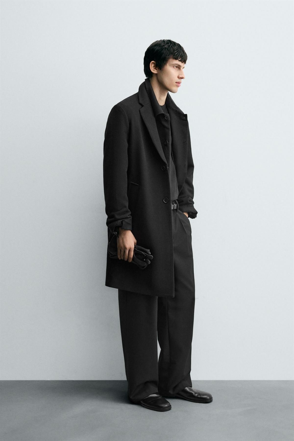 자라 클래식 싱글핏 울 블렌드 코트 5070/100 BLACK - 상세 이미지 5