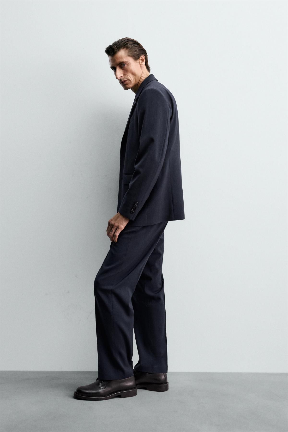 자라 이탈리안 울 클래식 테일러드 블레이저 1564/517 NAVY BLUE - 상세 이미지 5