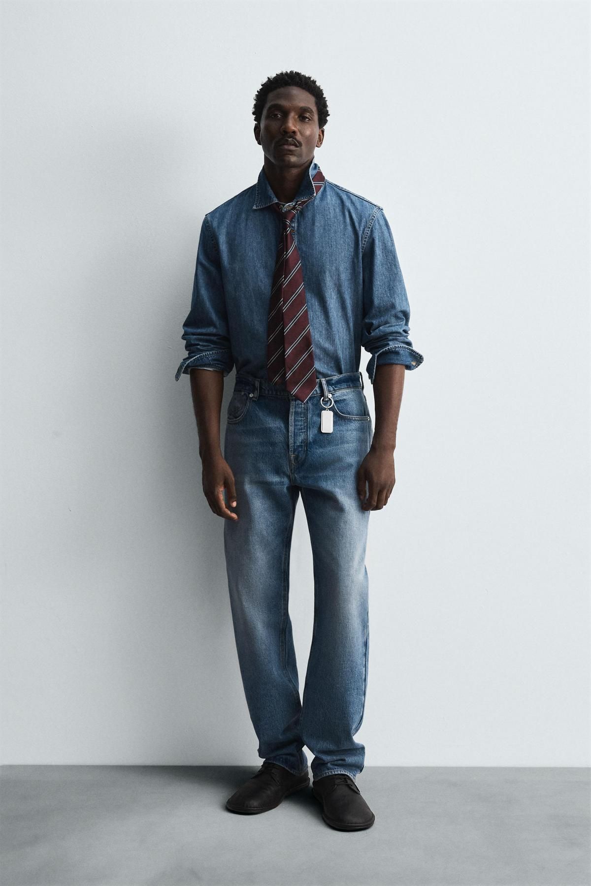 자라 트렌디 데님 긴팔 셔츠 3991/392 MID-BLUE - 상세 이미지 2