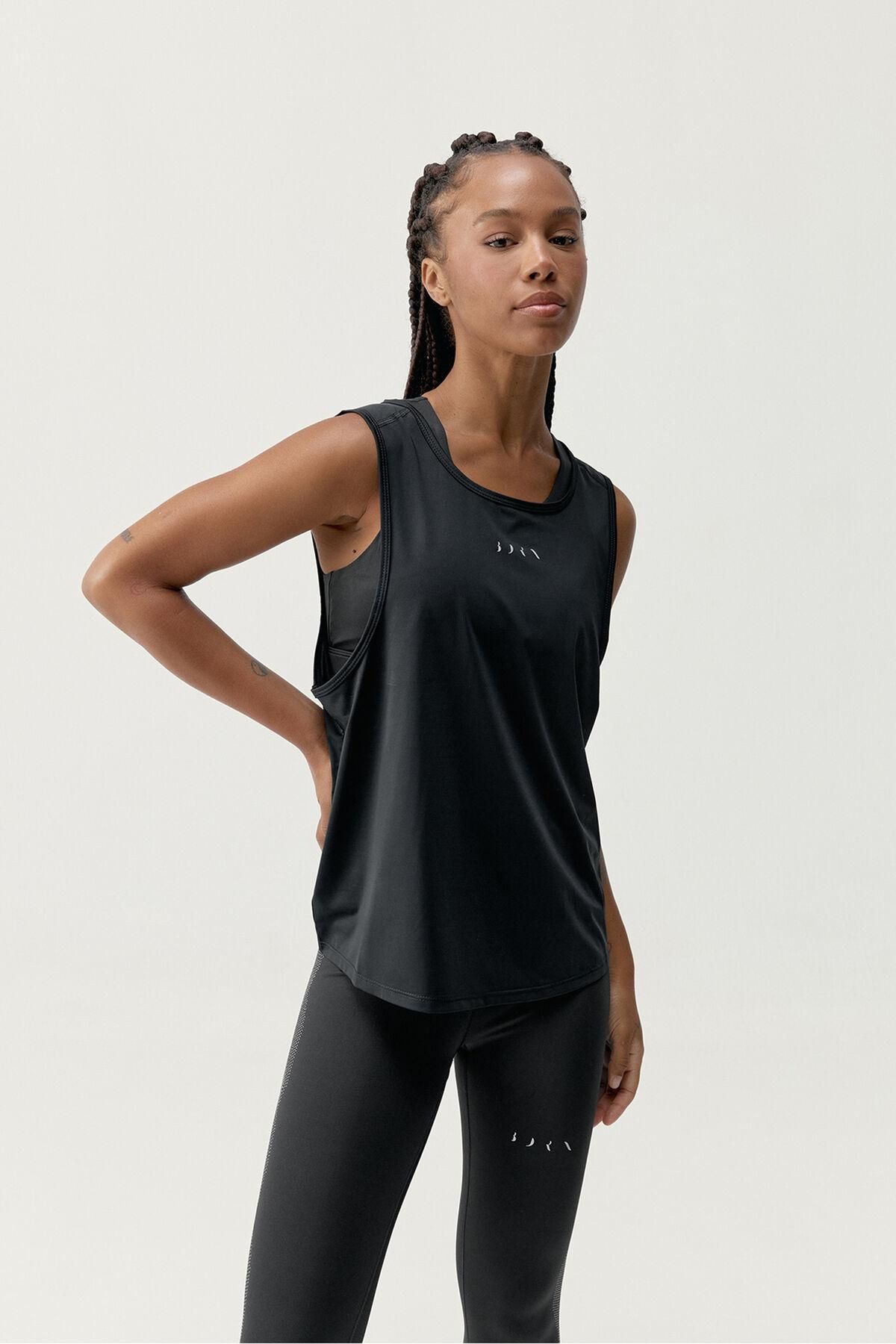 본리빙요가 테크니컬 민소매 티셔츠 블랙 8182784 NEGRO - 상품 이미지
