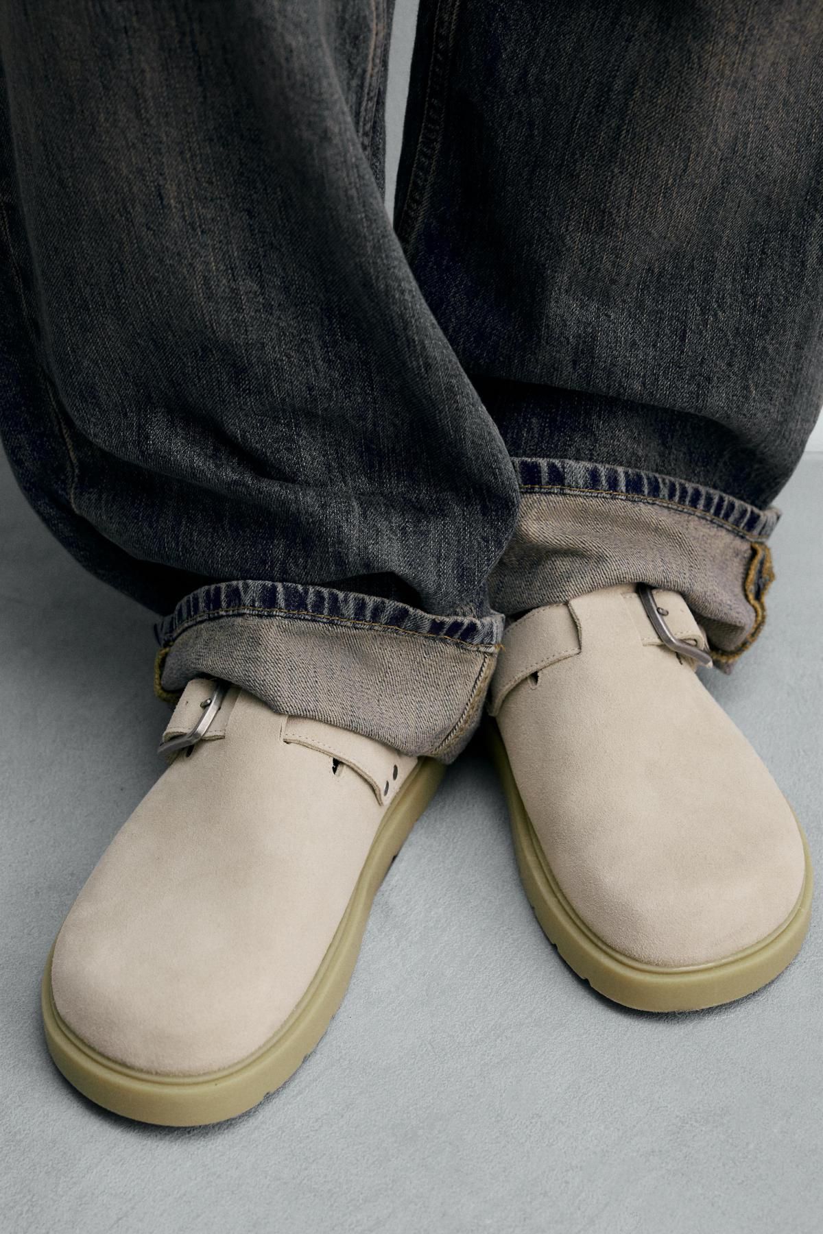 자라 베이지 레더 버클 청키 클로그 2721/620 BEIGE - 상세 이미지 4