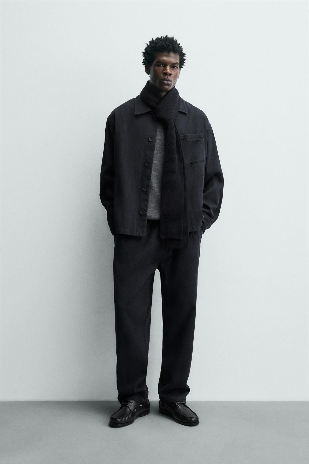 자라 블랙 텍스처 포켓 오버셔츠 6750/119 NAVY BLUE - 상세 이미지 2