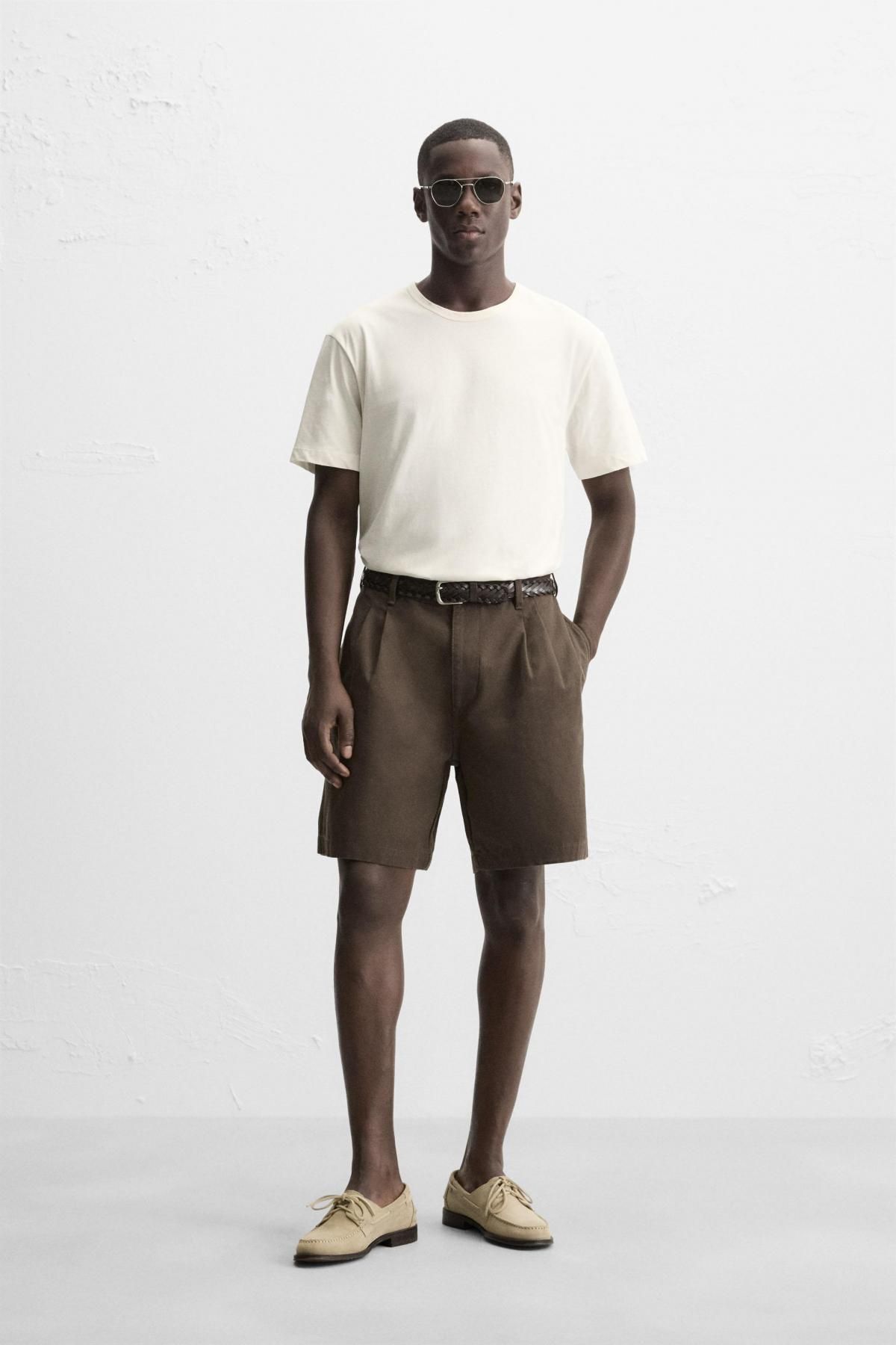 자라 라이트웨이트 베이직 반팔 티셔츠 1887/330 OYSTER-WHITE - 상세 이미지 2