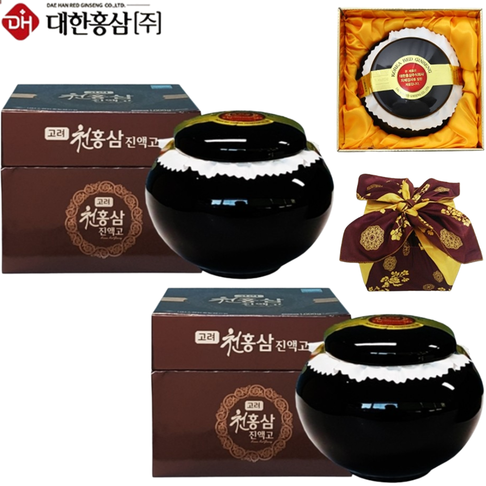 대한홍삼진흥공사 고려 천홍삼 진액고 1000g 2개 국내산 홍삼 진액 농축액 엑기스 효능 제품 이미지