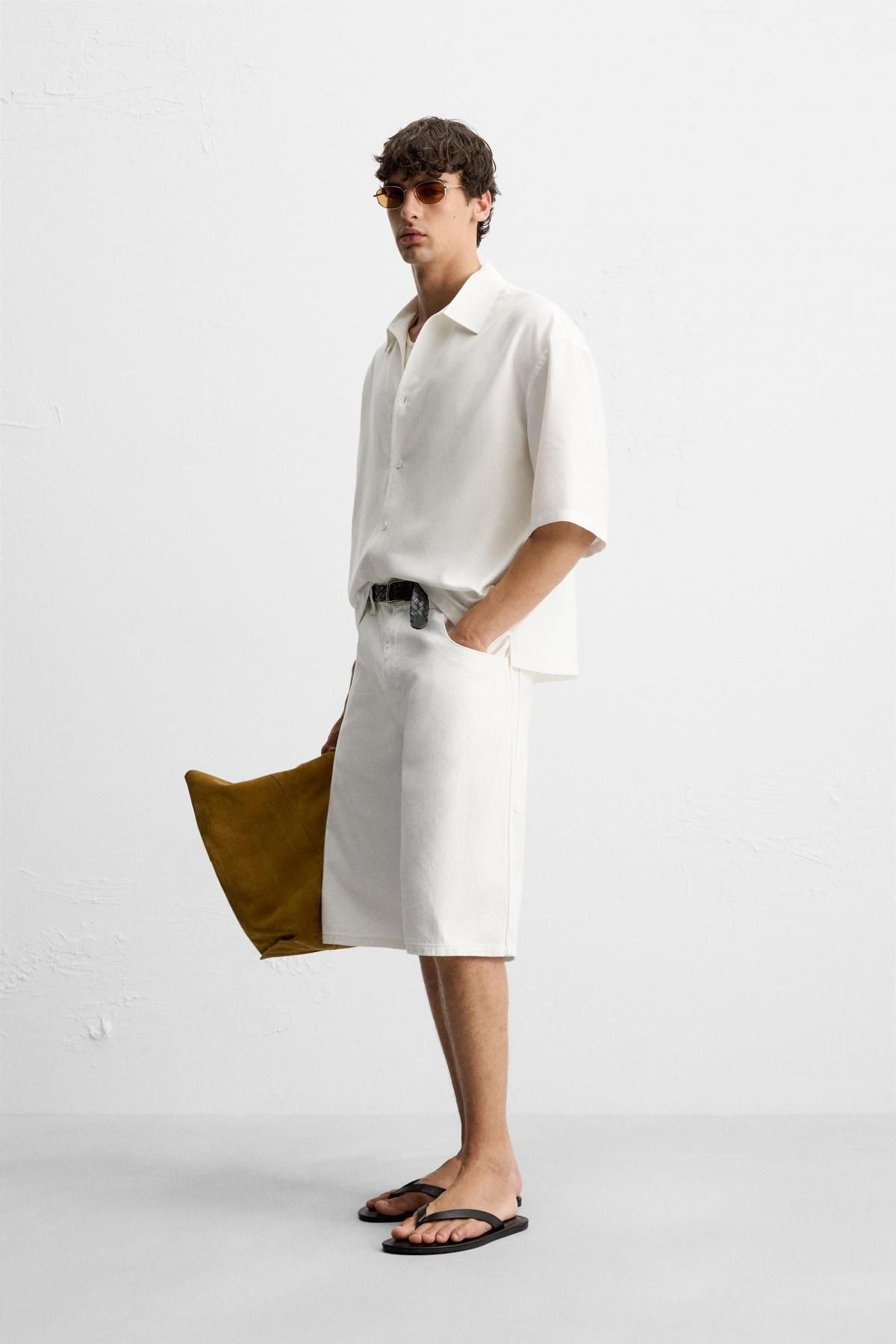 자라 린넨라이크 릴렉스핏 반팔 셔츠 3992/250 WHITE - 상세 이미지 5